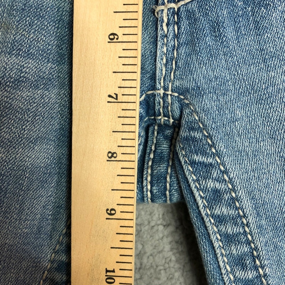 Miss Me Signature Cropped Jeans 27 Distressed Flap Pocket Bling Y2K - Picture 11 of 13